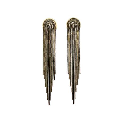 Gold and black drop earrings